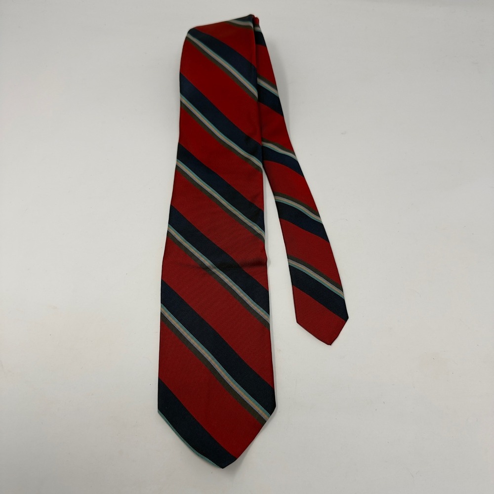 Robert Talbott Hand Sewn Silk‎ Striped Tie for Nordstrom Men Classic Red Blue